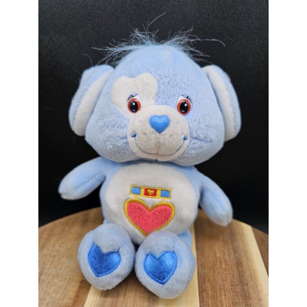 Vintage Care Bear Cousins Plush Loyal Heart Puppy Dog Blue 2003 - 8"